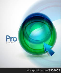 Vector abstract technological background with button and mouse pointer
