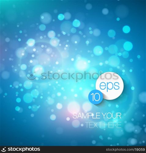 Vector abstract technology background with blue bokeh light. Vector bokeh background