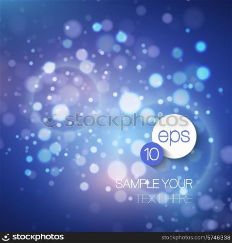 Vector abstract technology background with blue bokeh light. Vector bokeh background