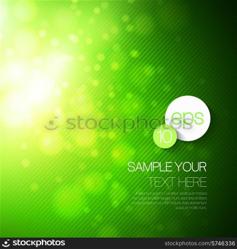 Vector abstract technology background with green bokeh light. Vector bokeh background