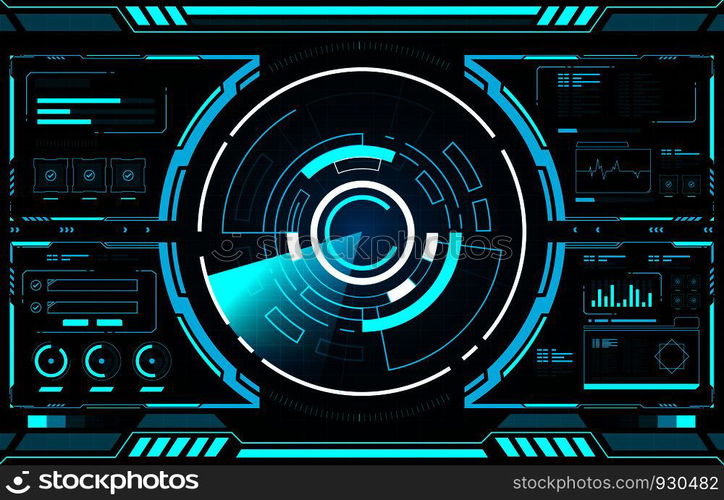 Vector abstract technology future interface hud control panel design.