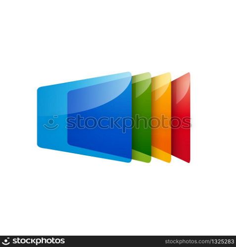Vector abstract television, four colors