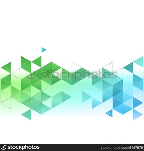 Vector Abstract template background with blue and green triangle. For brochure, cover, flyer design