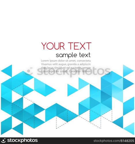 Vector Abstract template background with blue triangle. For brochure, cover, flyer design