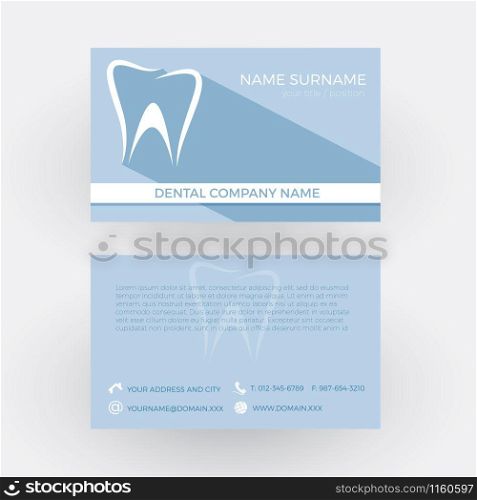 Vector Abstract tooth, concept of dentist. Business card