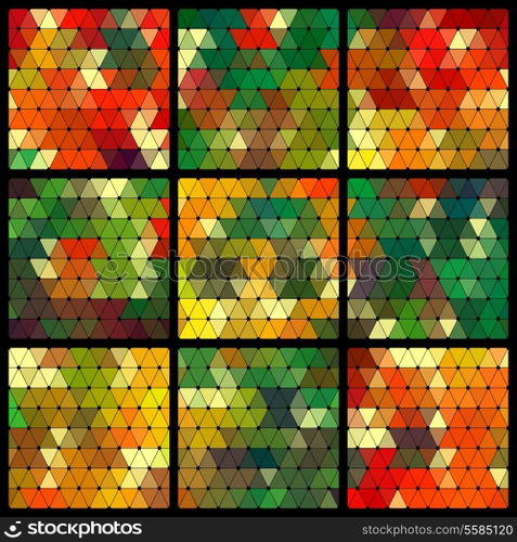 Vector Abstract Triangle Pattern Set