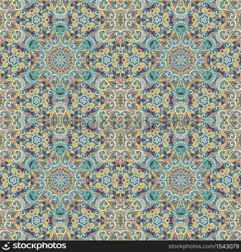 Vector abstract vintage ethnic hand drawn seamless pattern. Vector ethnic hand drawn seamless pattern