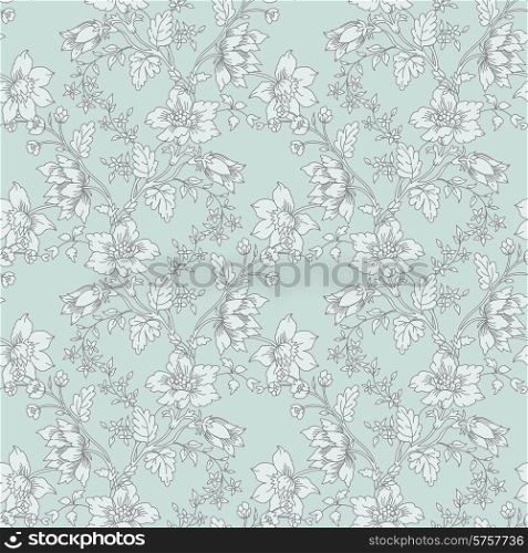 Vector Abstract vintage seamless damask pattern with flower EPS 10. Abstract vintage seamless damask pattern