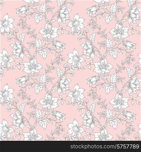 Vector Abstract vintage seamless damask pattern with flower EPS 10. Abstract vintage seamless damask pattern