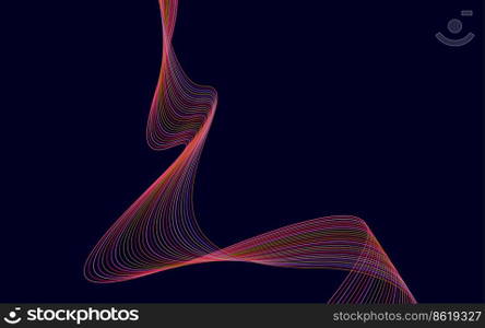 Vector abstract wave background. Red waves background Vector Illustration