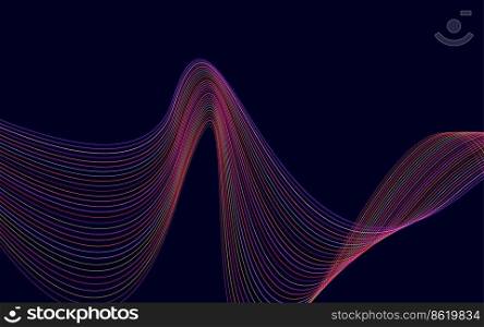 Vector abstract wave background. Red waves background Vector Illustration