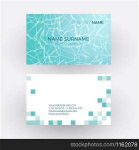 Vector abstract waves in the pool of a spa. Business card