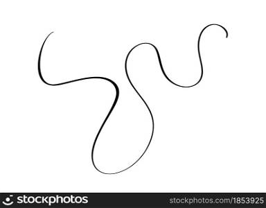 Vector abstract Wavy calligraphy line. Black and white illustration. Element of design for posters and flyers story.. Vector abstract Wavy calligraphy line. Black and white illustration. Element of design for posters and flyers story