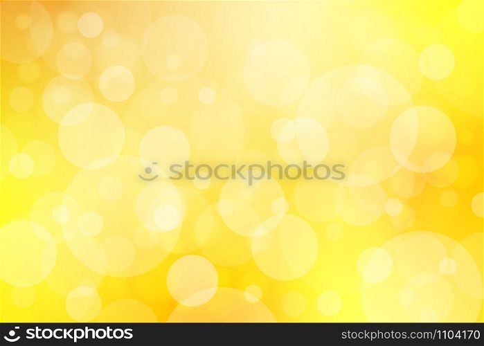 Vector abstract yellow bokeh background.