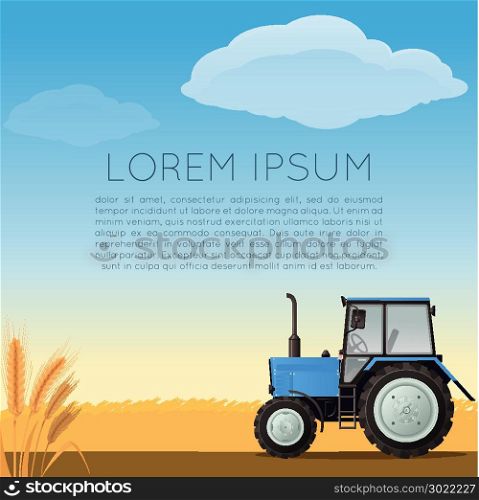 Vector agriculture banner. Vector image of an Agriculture banner with a tractor