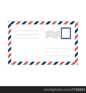 Vector air mail envelope. Blank postal envelope