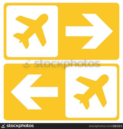 Vector Airport Signs. Vector Airport Signs on white background. Airport icon
