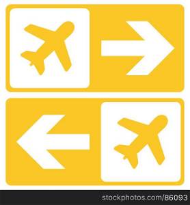 Vector Airport Signs. Vector Airport Signs on white background. Airport icon