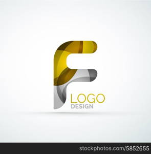 Vector alphabet letter logo. Created with transparent colorful overlapping geometric shapes, waves and flowing shapes