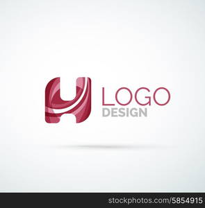 Vector alphabet letter logo. Created with transparent colorful overlapping geometric shapes, waves and flowing shapes