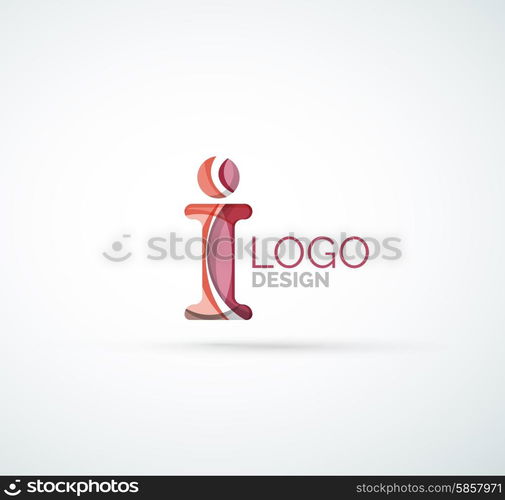 Vector alphabet letter logo. Created with transparent colorful overlapping geometric shapes, waves and flowing shapes