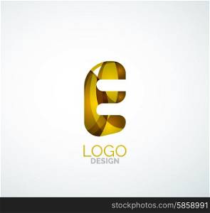 Vector alphabet letter logo. Created with transparent colorful overlapping geometric shapes, waves and flowing shapes