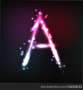 Vector alphabet. Neon letter