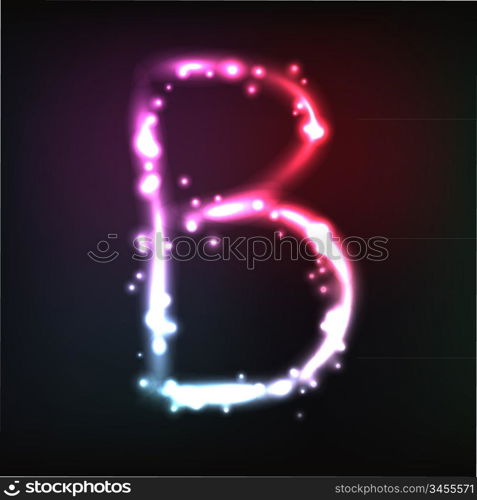 Vector alphabet. Neon letter