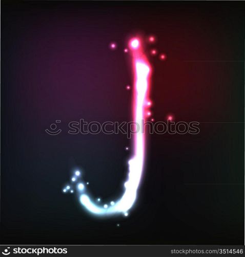 Vector alphabet. Neon letter