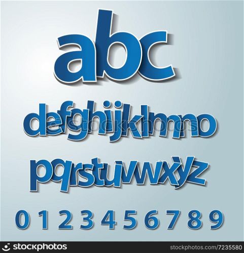 Vector alphabet set, paper, stickers, labels, tags