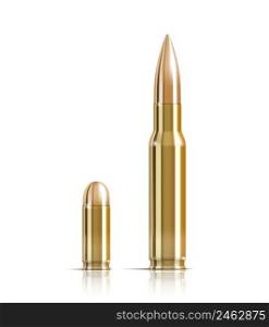 Vector Ammunition bullets on white background. EPS10 opacity. Editable EPS and Render in JPG format