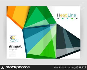 Vector annual report geometric template, 3d shapes