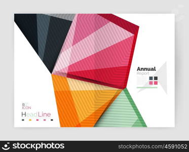 Vector annual report geometric template, 3d shapes