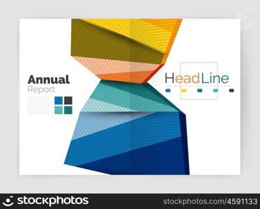 Vector annual report geometric template, 3d shapes