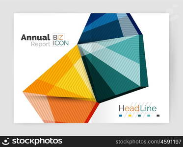 Vector annual report geometric template, 3d shapes