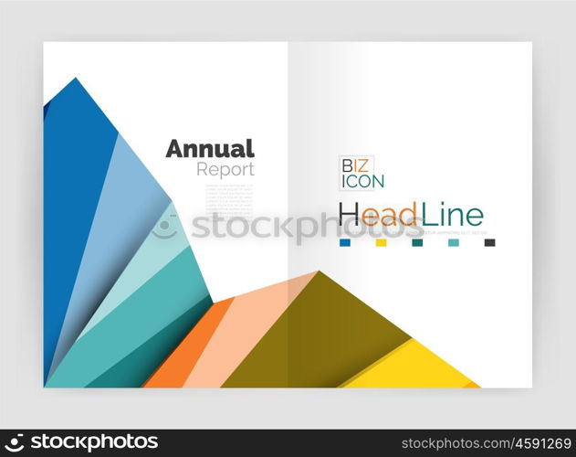 Vector annual report geometric template, 3d shapes