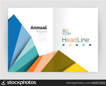Vector annual report geometric template, 3d shapes