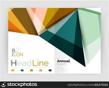 Vector annual report geometric template, 3d shapes
