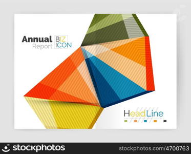 Vector annual report geometric template, 3d shapes