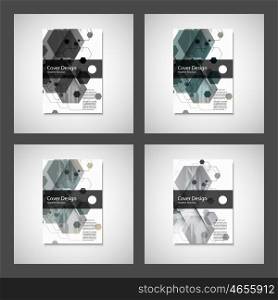 Vector annual report Leaflet Brochure Flyer template design, book cover design. Abstract hexagon creative template.