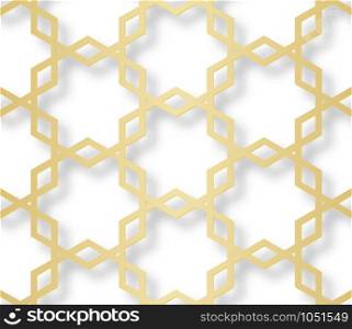Vector arabic seamless pattern illustration with 3D effect for the festive design of the brochure, website, print.. Arabic seamless pattern with 3D effect for the festive design of the brochure, website, print. Vector illustration