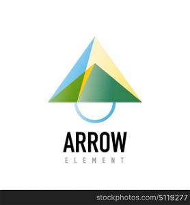 Vector arrow geometric design logo. Vector arrow geometric design logo, abstract modern logotype