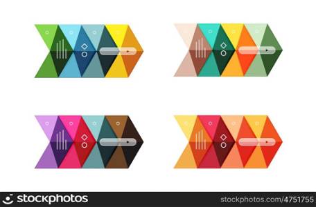 Vector arrow infographics business templates set. Backgrounds for workflow layout, diagram, number options or web design