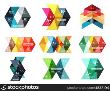 Vector arrow option infographic templates set. Backgrounds for workflow layout, diagram, number options or web design