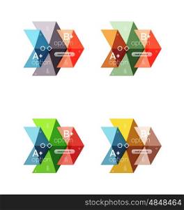 Vector arrow option infographic templates set. Backgrounds for workflow layout, diagram, number options or web design