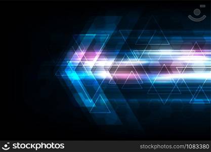 Vector Arrows in technology concept on dark blue background.