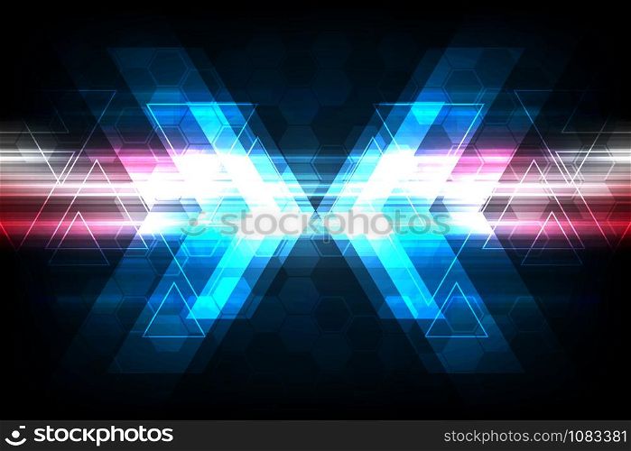 Vector Arrows in technology concept on dark blue background.