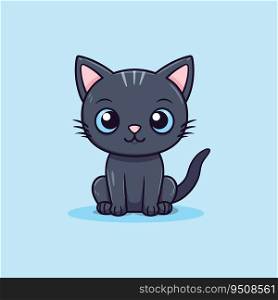 Vector art of a simple and adorable cat
