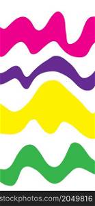 Vector artistic illustration. Abstract colorful curvy lines on white background.