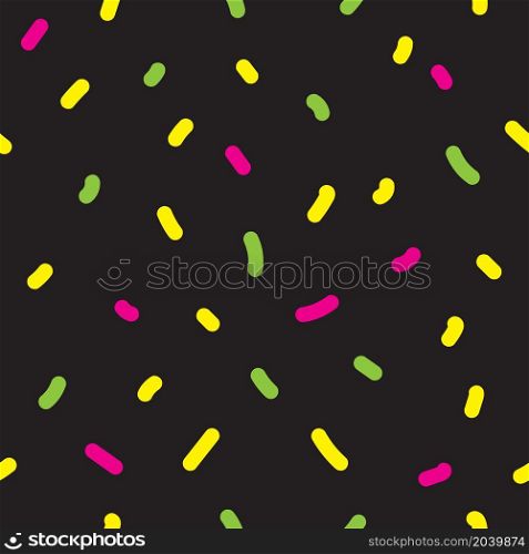 Vector artistic illustration. Abstract lines on black background. Seamless pattern.